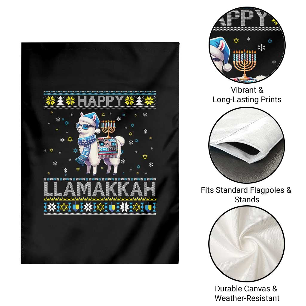 Happy LLamakkah Garden Flag Funny Llama Ugly Hanukkah Christmas Gift TS12 Print Your Wear
