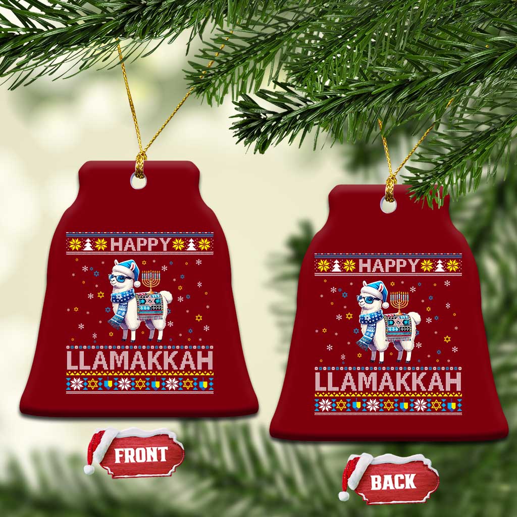 Happy LLamakkah Ceramic Ornament Funny Llama Ugly Hanukkah Christmas Gift TS12 Print Your Wear