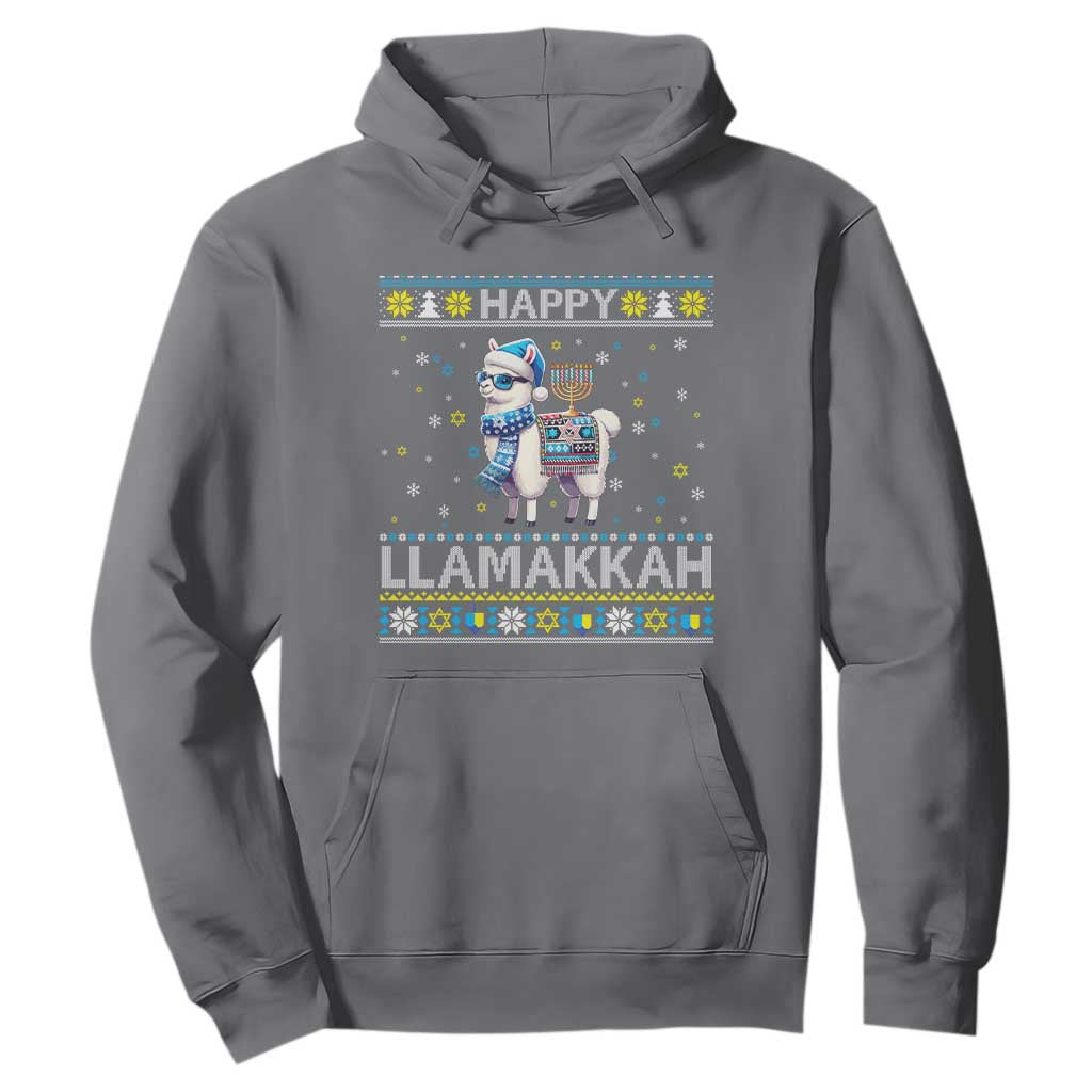 Happy LLamakkah Hoodie Funny Llama Ugly Hanukkah Christmas Gift TS12 Charcoal Print Your Wear