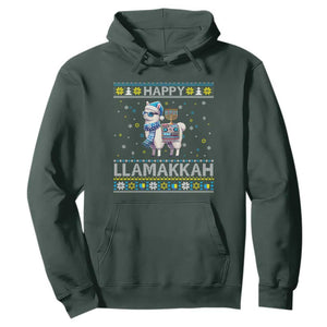 Happy LLamakkah Hoodie Funny Llama Ugly Hanukkah Christmas Gift TS12 Dark Forest Green Print Your Wear