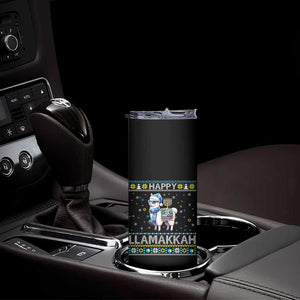Happy LLamakkah Skinny Tumbler Funny Llama Ugly Hanukkah Christmas Gift TS12 Print Your Wear