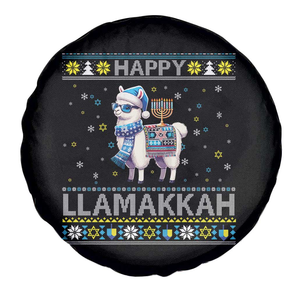 Happy LLamakkah Spare Tire Cover Funny Llama Ugly Hanukkah Christmas Gift TS12 Print Your Wear
