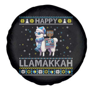 Happy LLamakkah Spare Tire Cover Funny Llama Ugly Hanukkah Christmas Gift TS12 Print Your Wear