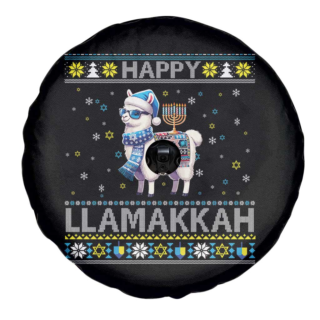 Happy LLamakkah Spare Tire Cover Funny Llama Ugly Hanukkah Christmas Gift TS12 Print Your Wear