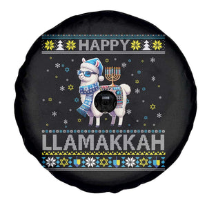 Happy LLamakkah Spare Tire Cover Funny Llama Ugly Hanukkah Christmas Gift TS12 Print Your Wear