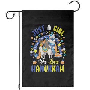 A Girl Loves Hanukkah Garden Flag Funny Sloth On Llama Jewish Holiday Gift TS12 Black Print Your Wear