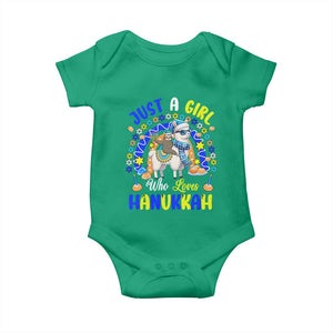A Girl Loves Hanukkah Baby Onesie Funny Sloth On Llama Jewish Holiday Gift TS12 Irish Green Print Your Wear