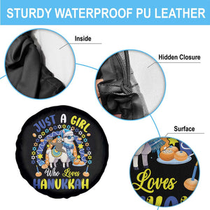 A Girl Loves Hanukkah Spare Tire Cover Funny Sloth On Llama Jewish Holiday Gift TS12 Print Your Wear