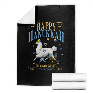Funny Happy Hanukkah Llama Be Our Guest For Eight Nights Gift Throw Blanket Funny Hanukkah Gift TS12 Black Print Your Wear