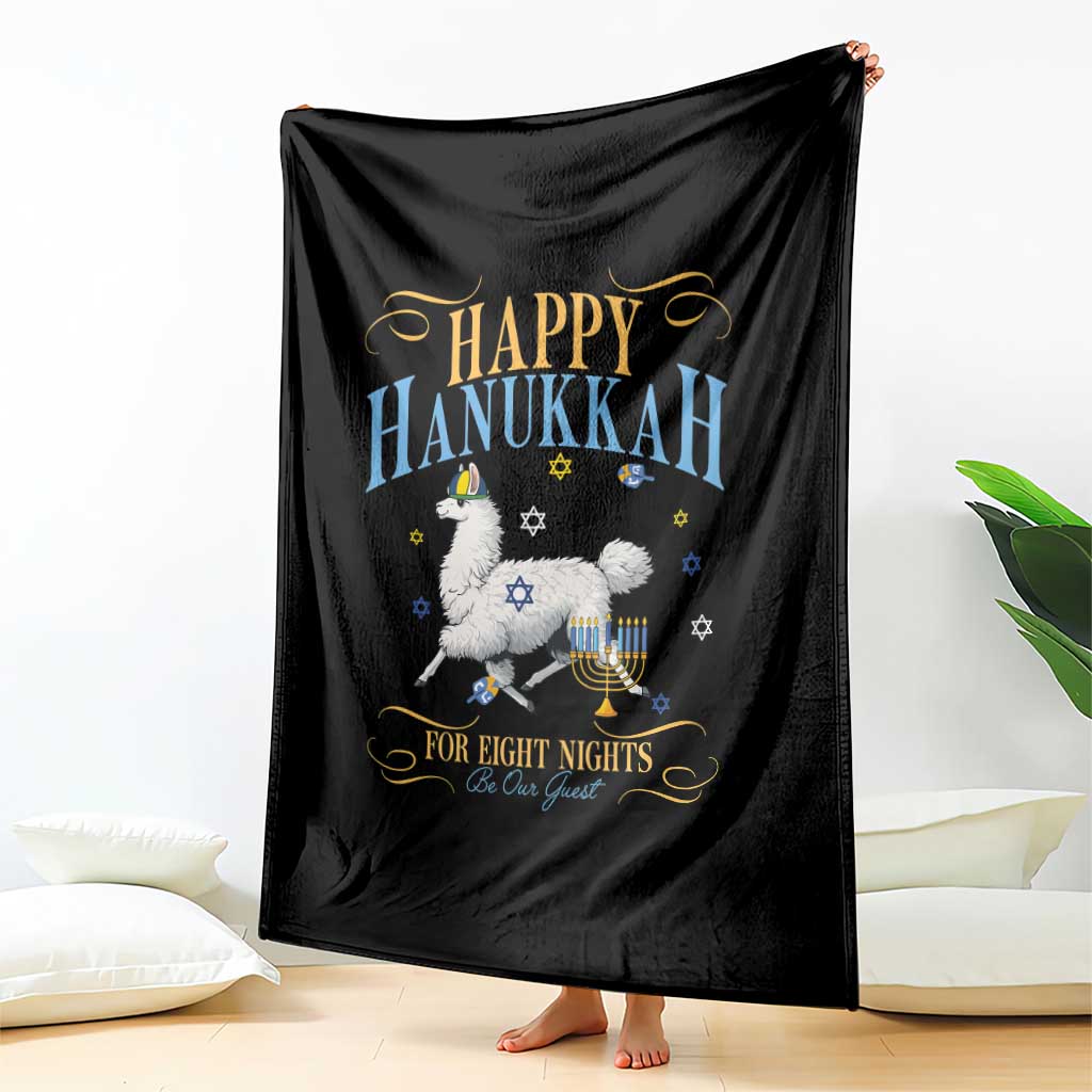 Funny Happy Hanukkah Llama Be Our Guest For Eight Nights Gift Throw Blanket Funny Hanukkah Gift TS12 Print Your Wear
