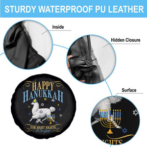 Funny Happy Hanukkah Llama Be Our Guest For Eight Nights Gift Spare Tire Cover Funny Hanukkah Gift TS12 Print Your Wear