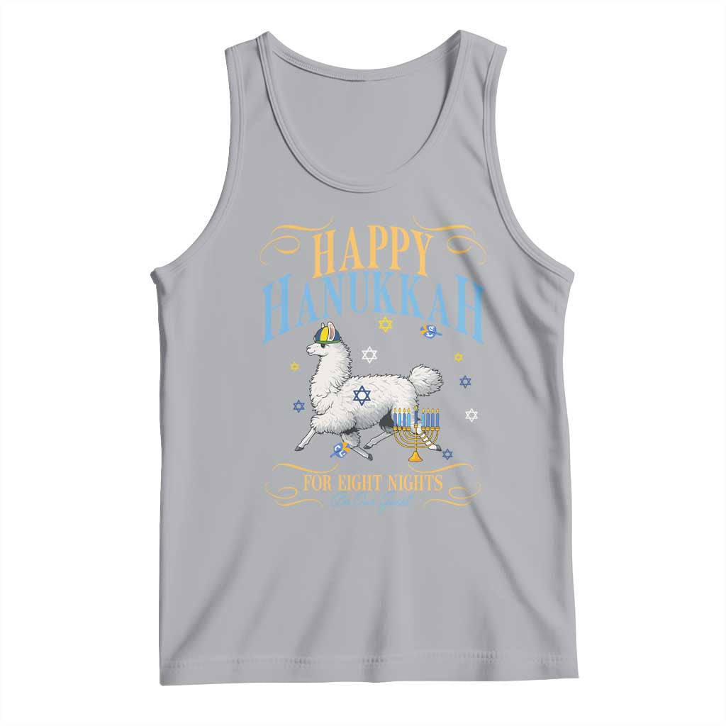 Funny Happy Hanukkah Llama Be Our Guest For Eight Nights Gift Tank Top Funny Hanukkah Gift TS12 Athletic Heather Print Your Wear