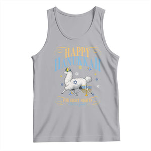 Funny Happy Hanukkah Llama Be Our Guest For Eight Nights Gift Tank Top Funny Hanukkah Gift TS12 Athletic Heather Print Your Wear