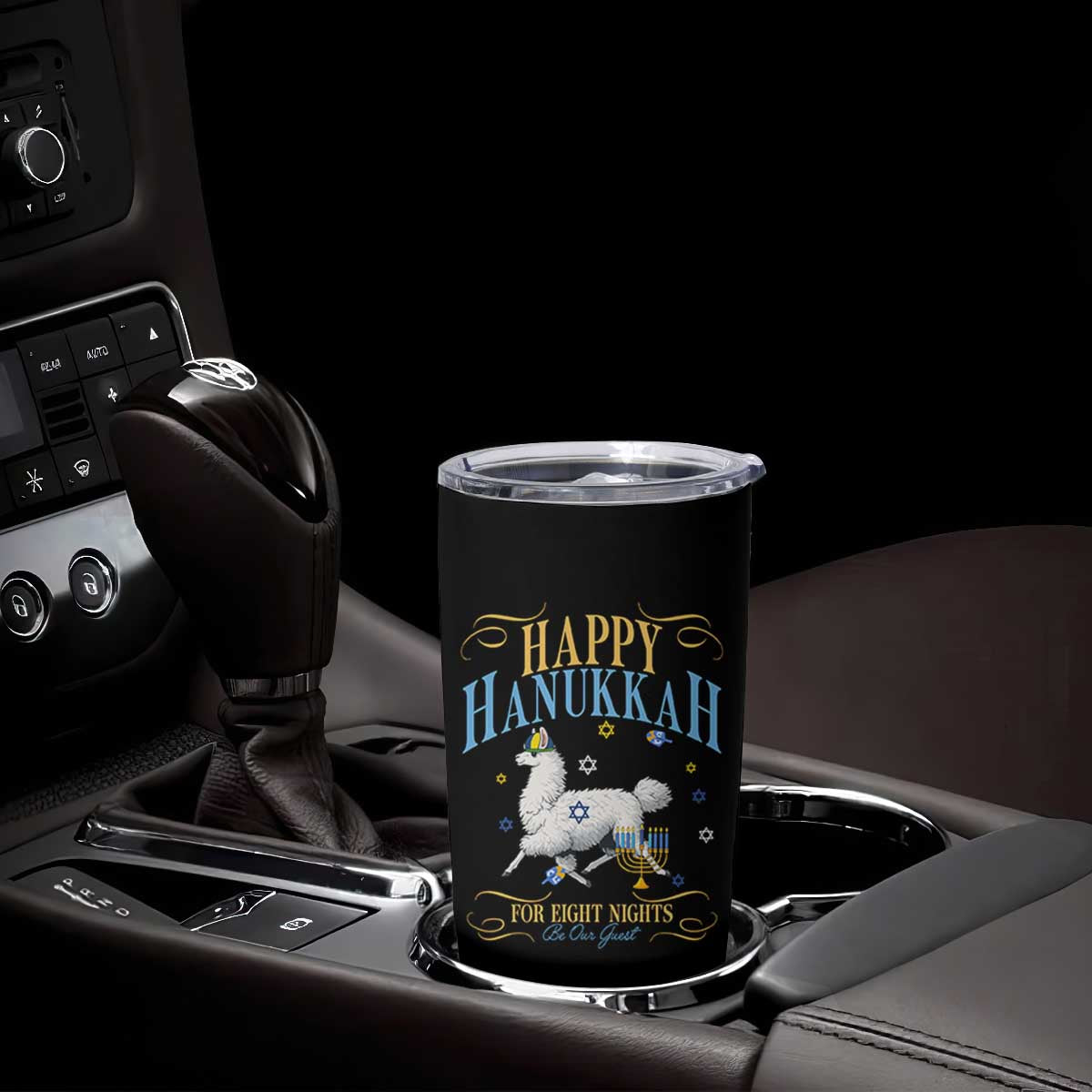 Funny Happy Hanukkah Llama Be Our Guest For Eight Nights Gift Tumbler Cup Funny Hanukkah Gift TS12 Print Your Wear