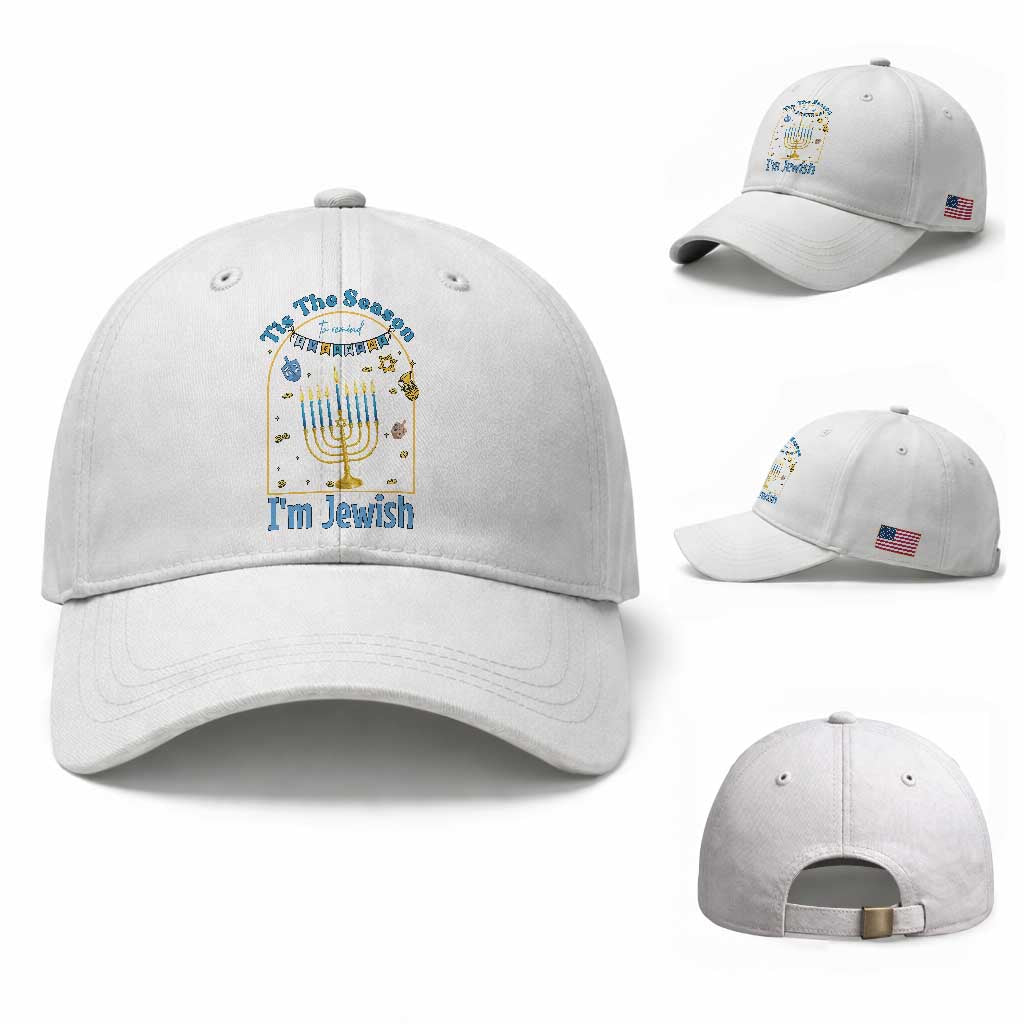 Funny Hanukkah Gift Baseball Cap Tis The Season To Remind Everyone Im Jewish TS12 Baseball Cap Universal Fit White Print Your Wear