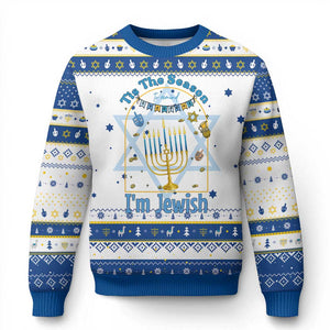 Funny Chanukkah Gift Hanukkah Ugly Sweater Tis The Season To Remind Everyone Im Jewish TS12 White Royal Blue Print Your Wear
