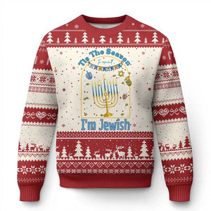 Funny Hanukkah Gift Ugly Christmas Sweater Tis The Season To Remind Everyone Im Jewish TS12 Beige Red Print Your Wear