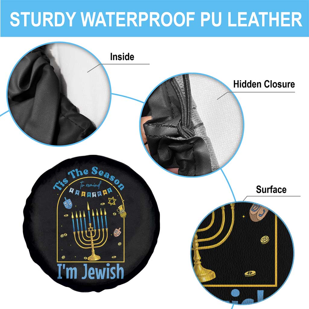 Funny Hanukkah Gift Spare Tire Cover Tis The Season To Remind Everyone Im Jewish - Print Your Wear