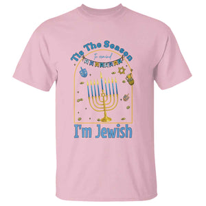 Funny Hanukkah Gift T Shirt Tis The Season To Remind Everyone Im Jewish TS12 Light Pink Print Your Wear