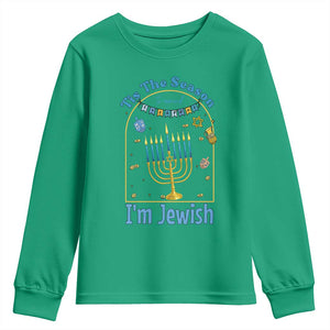 Funny Hanukkah Gift Youth Sweatshirt Tis The Season To Remind Everyone Im Jewish TS12 Irish Green Print Your Wear