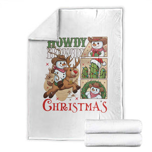 Funny Snowman Cowboy Howdy Christmas Throw Blanket Western Holiday Gift TS12 White Print Your Wear