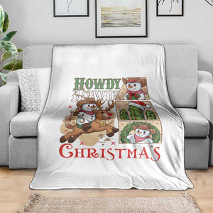Funny Snowman Cowboy Howdy Christmas Throw Blanket Western Holiday Gift TS12 Print Your Wear