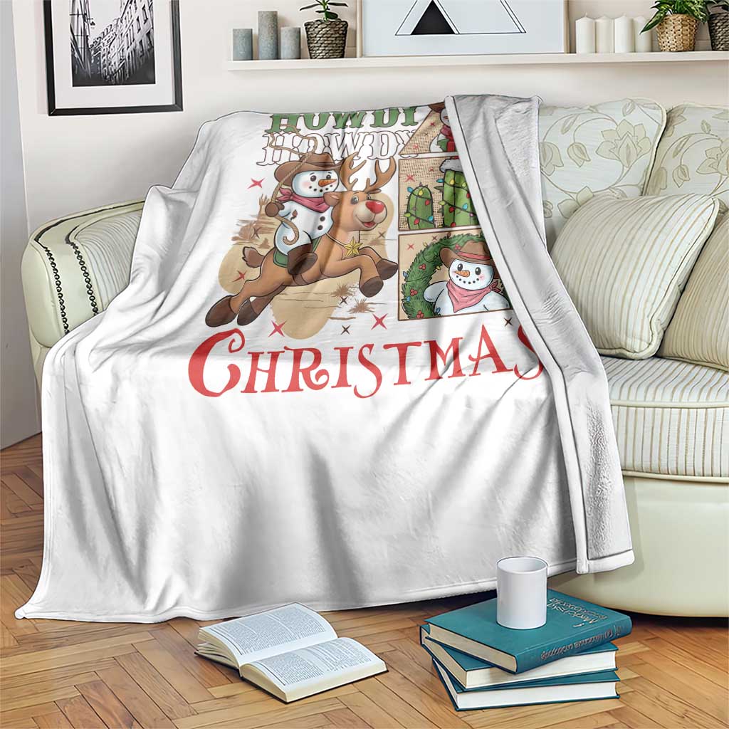 Funny Snowman Cowboy Howdy Christmas Throw Blanket Western Holiday Gift TS12 Print Your Wear