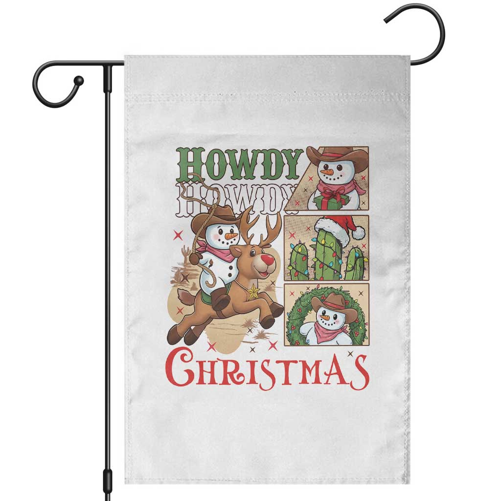 Funny Snowman Cowboy Howdy Christmas Garden Flag Western Holiday Gift TS12 White Print Your Wear