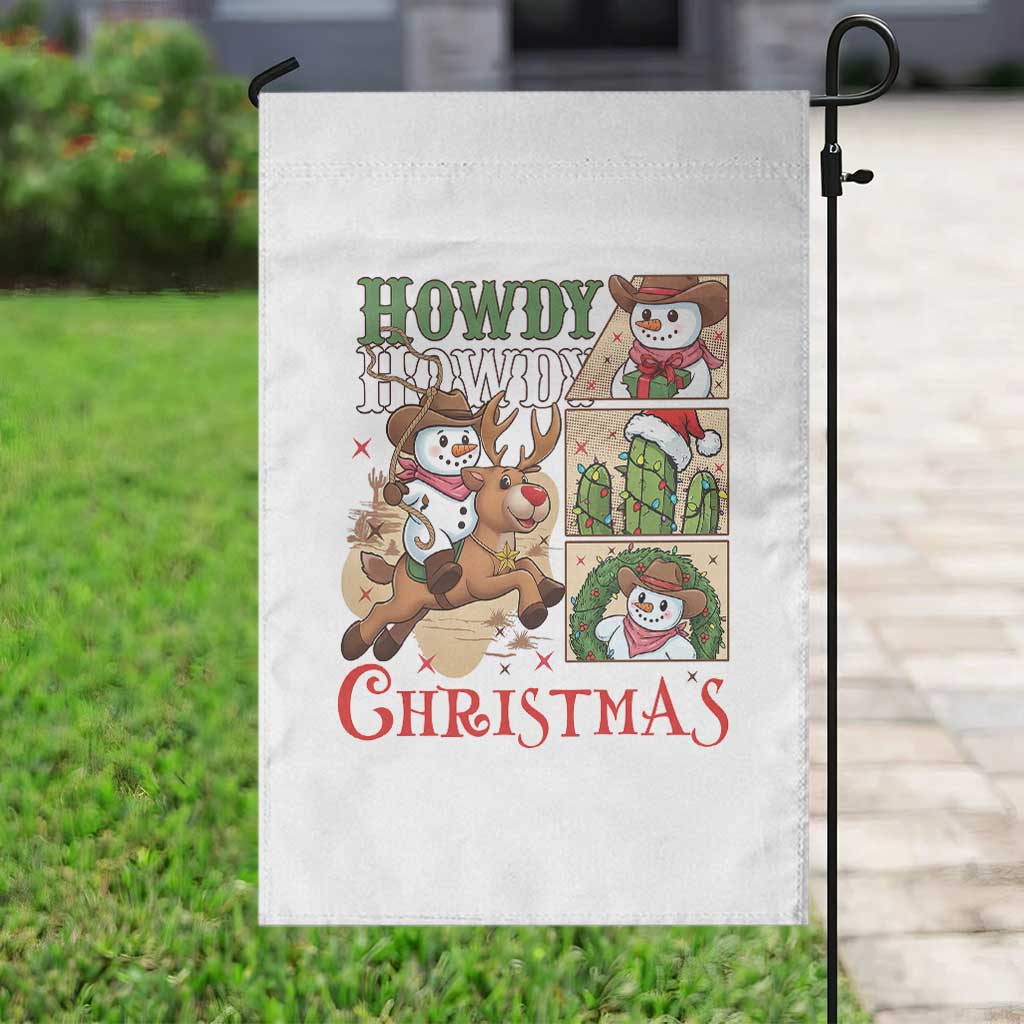 Funny Snowman Cowboy Howdy Christmas Garden Flag Western Holiday Gift TS12 Print Your Wear