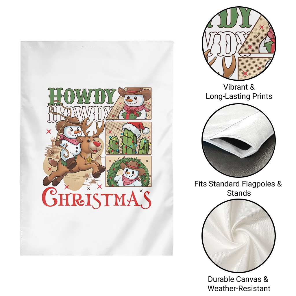 Funny Snowman Cowboy Howdy Christmas Garden Flag Western Holiday Gift TS12 Print Your Wear