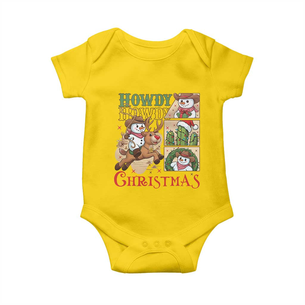 Funny Snowman Cowboy Howdy Christmas Baby Onesie Western Holiday Gift TS12 Daisy Print Your Wear