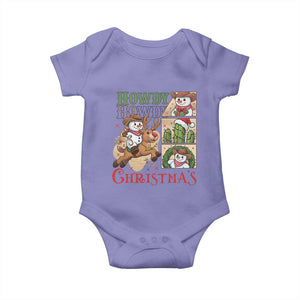 Funny Snowman Cowboy Howdy Christmas Baby Onesie Western Holiday Gift TS12 Violet Print Your Wear