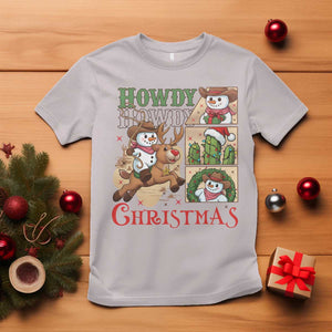 Funny Snowman Cowboy Howdy Christmas T Shirt Western Holiday Gift TS12 Ice Gray Print Your Wear
