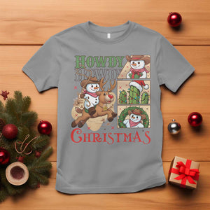 Funny Snowman Cowboy Howdy Christmas T Shirt Western Holiday Gift TS12 Sport Gray Print Your Wear