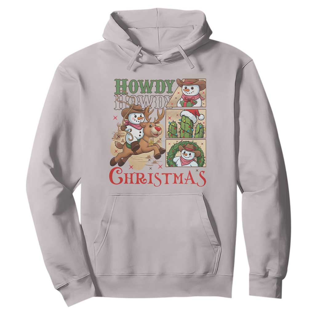 Funny Snowman Cowboy Howdy Christmas Hoodie Western Holiday Gift TS12 Ice Gray Print Your Wear