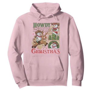 Funny Snowman Cowboy Howdy Christmas Hoodie Western Holiday Gift TS12 Light Pink Print Your Wear