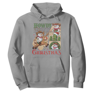 Funny Snowman Cowboy Howdy Christmas Hoodie Western Holiday Gift TS12 Sport Gray Print Your Wear