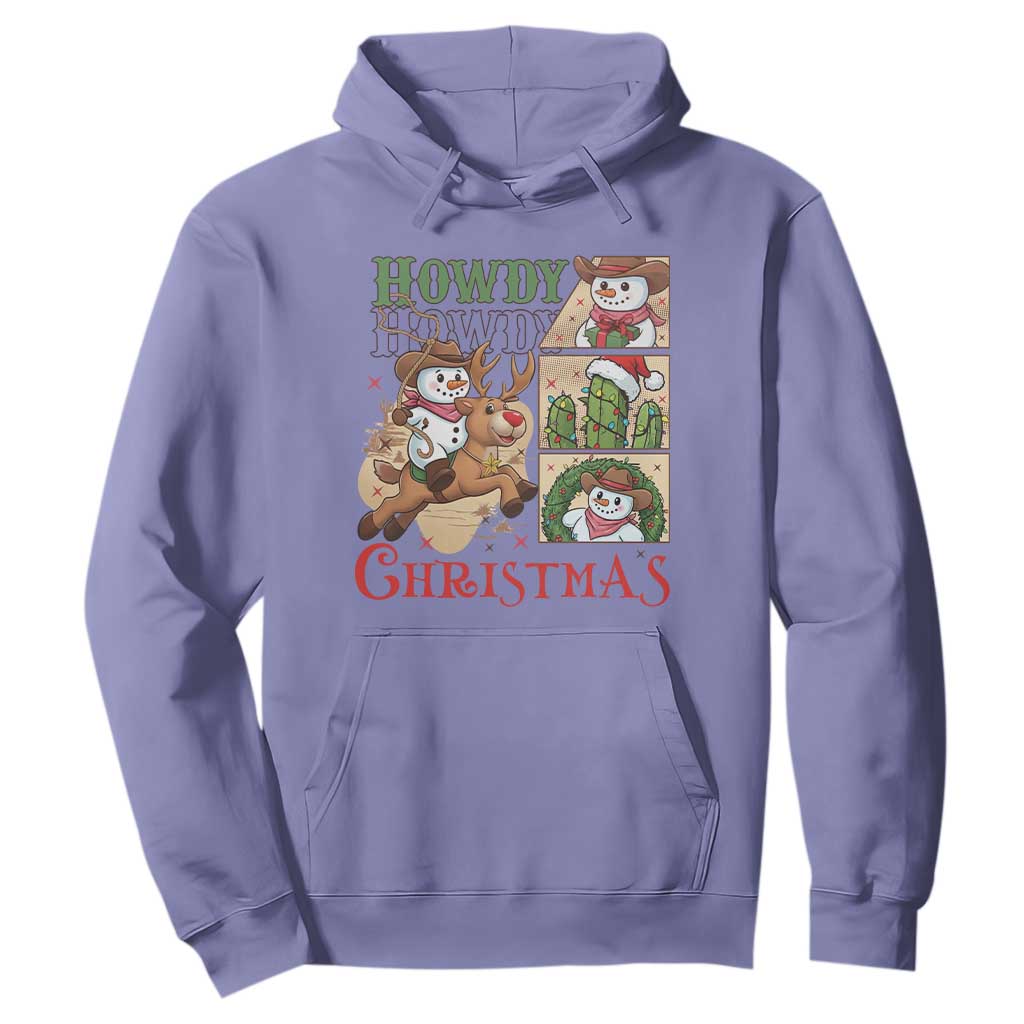 Funny Snowman Cowboy Howdy Christmas Hoodie Western Holiday Gift TS12 Violet Print Your Wear