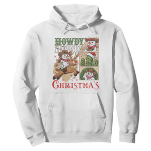 Funny Snowman Cowboy Howdy Christmas Hoodie Western Holiday Gift TS12 White Print Your Wear