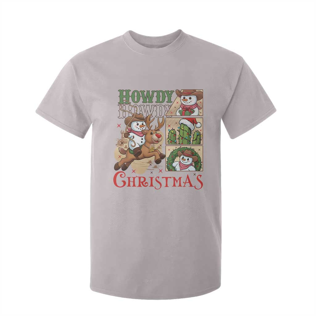 Funny Snowman Cowboy Howdy Christmas T Shirt For Kid Western Holiday Gift TS12 Ice Gray Print Your Wear