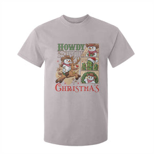 Funny Snowman Cowboy Howdy Christmas T Shirt For Kid Western Holiday Gift TS12 Ice Gray Print Your Wear