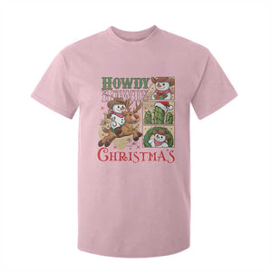 Funny Snowman Cowboy Howdy Christmas T Shirt For Kid Western Holiday Gift TS12 Light Pink Print Your Wear