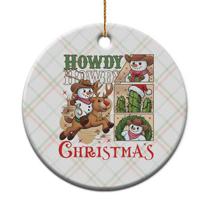 Funny Snowman Cowboy Howdy Christmas Ceramic Ornament Western Holiday Gift TS12 1pc Christmas Plaid Print Your Wear