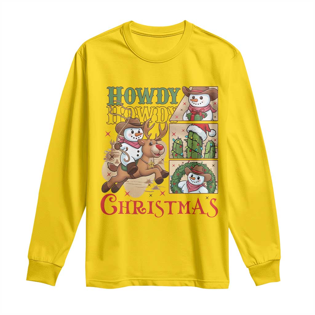 Funny Snowman Cowboy Howdy Christmas Long Sleeve Shirt Western Holiday Gift TS12 Daisy Print Your Wear