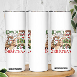 Funny Snowman Cowboy Howdy Christmas Skinny Tumbler Western Holiday Gift TS12 Print Your Wear