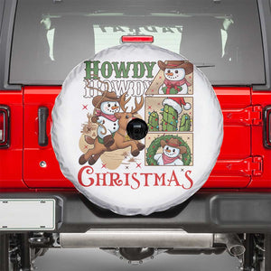 Funny Snowman Cowboy Howdy Christmas Spare Tire Cover Western Holiday Gift TS12 White Print Your Wear