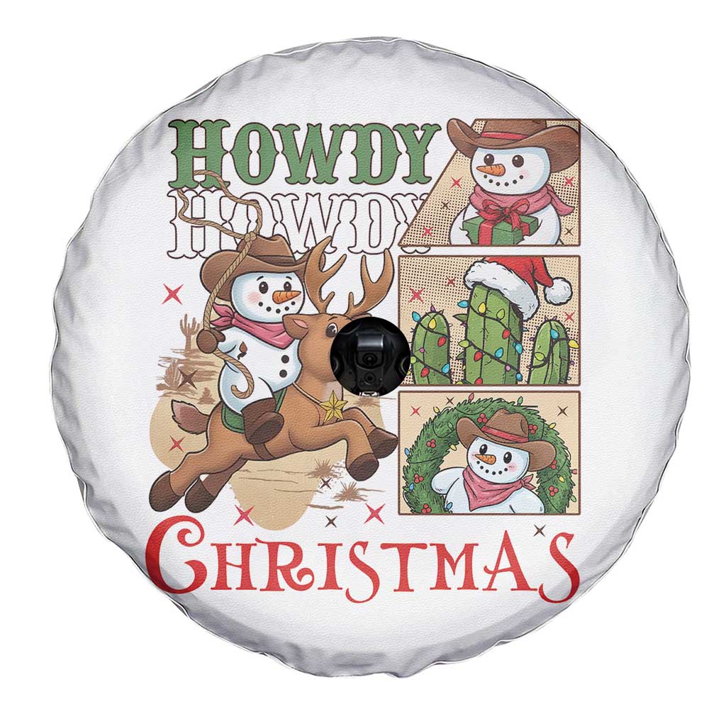 Funny Snowman Cowboy Howdy Christmas Spare Tire Cover Western Holiday Gift TS12 Print Your Wear