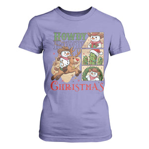 Funny Snowman Cowboy Howdy Christmas T Shirt For Women Western Holiday Gift TS12 Violet Print Your Wear