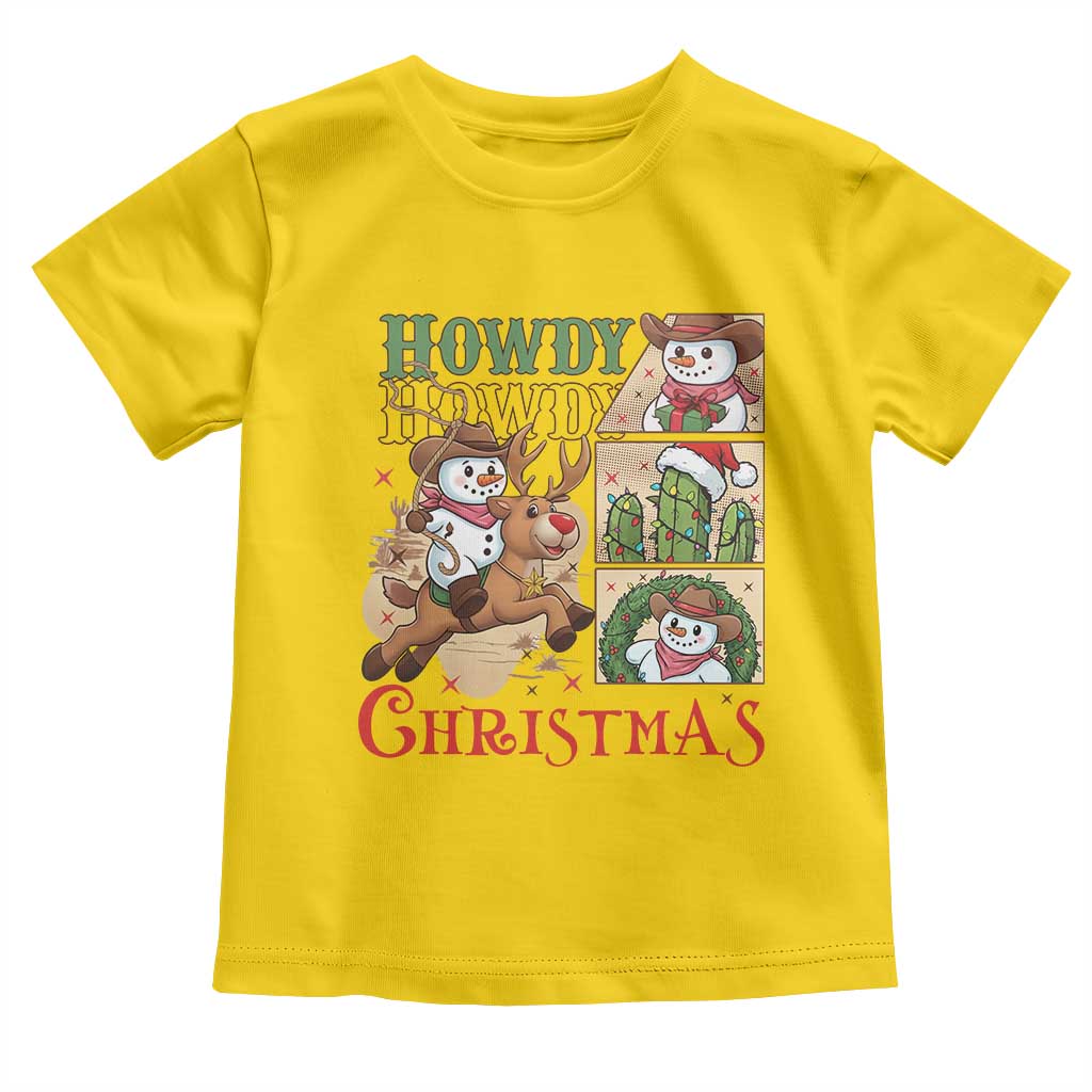 Funny Snowman Cowboy Howdy Christmas Toddler T Shirt Western Holiday Gift TS12 Daisy Print Your Wear
