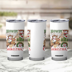 Funny Snowman Cowboy Howdy Christmas Tumbler Cup Western Holiday Gift TS12 Print Your Wear